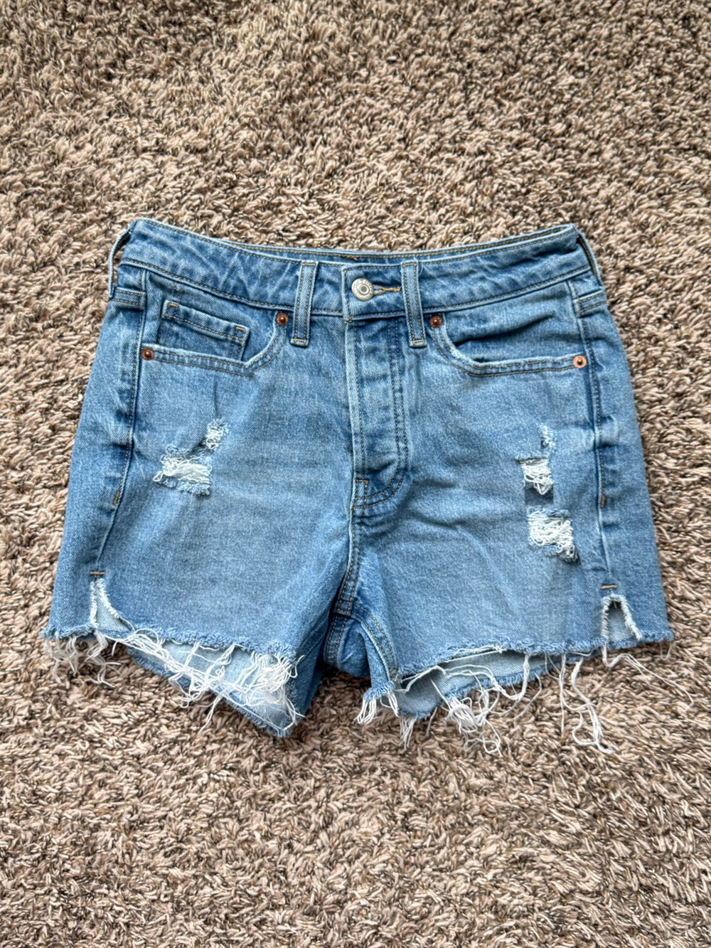 Old Navy Light Blue Distressed Denim Jean Shorts